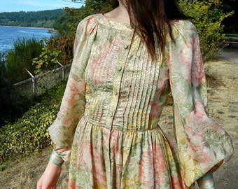 Gold Puffy Sleeve Dress